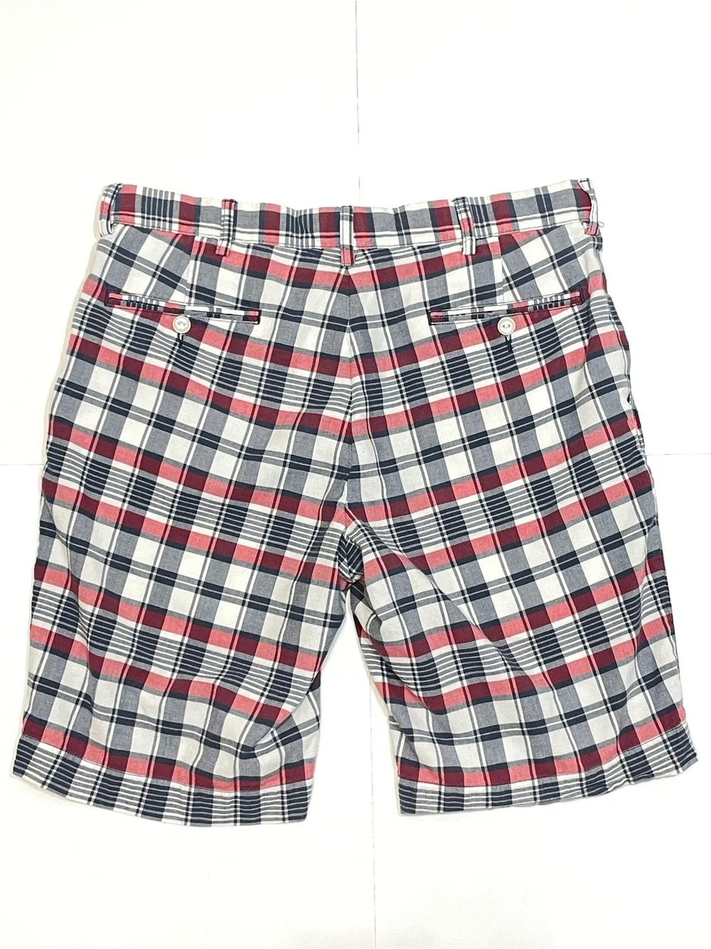Polo Ralph Lauren Men's Plaid Cotton Chino Shorts Red White Blue Size 34